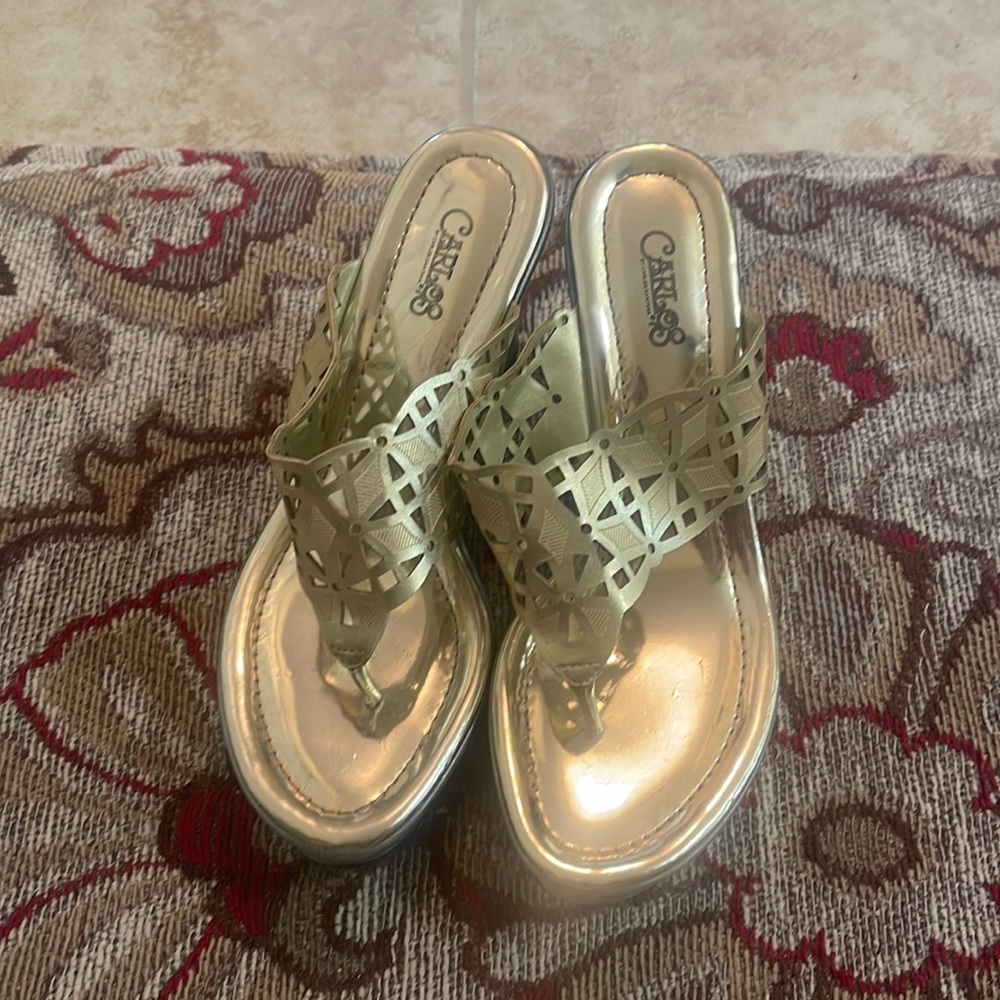 Gold platform sandals
